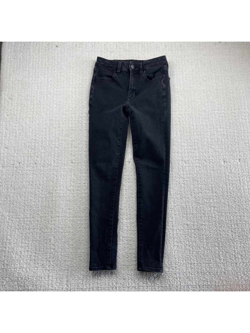 American Eagle Jeans Wom 2 Black Super High-Rise Jegging Denim 360 Next Level